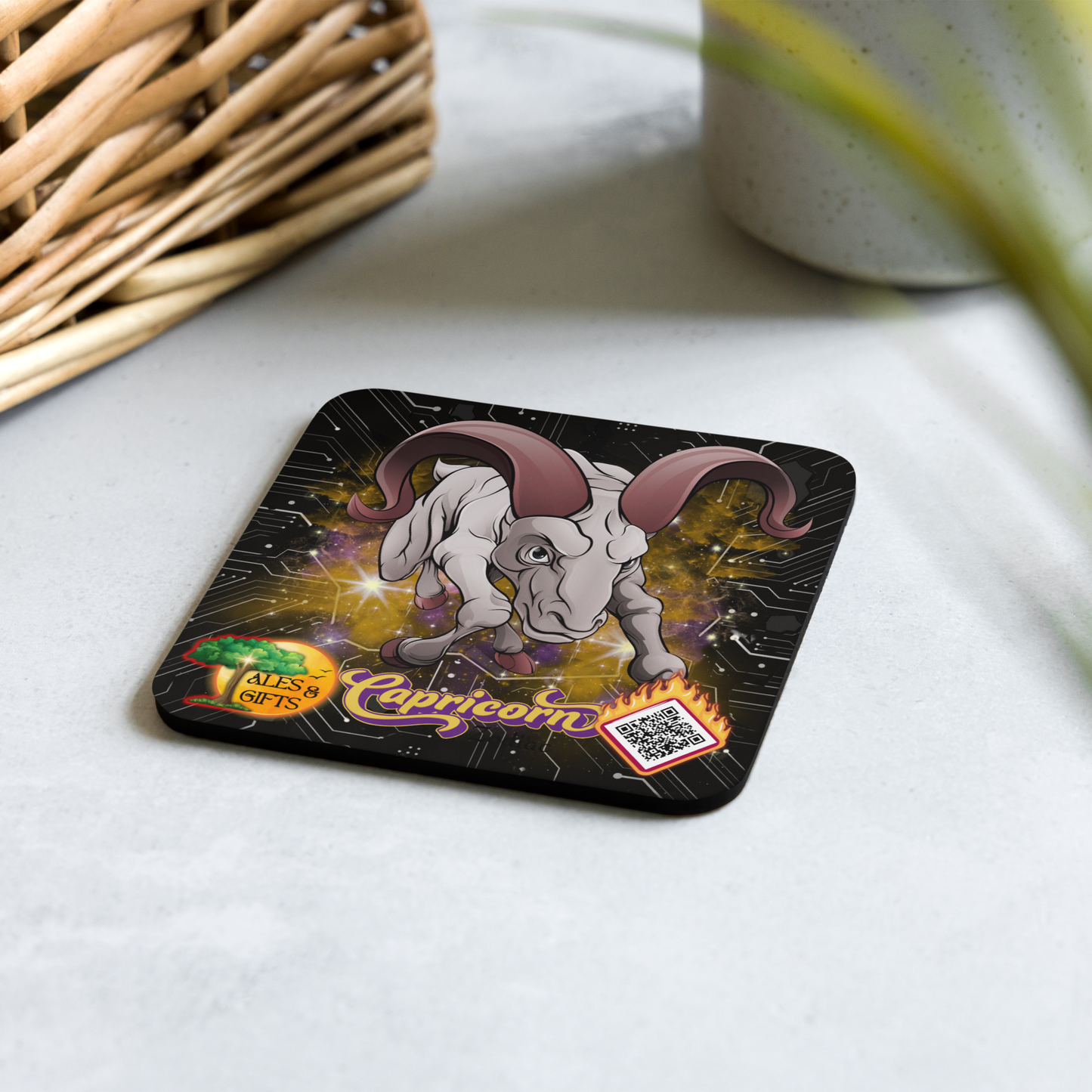 Capricorn Cork-back Coaster (4 pieces)