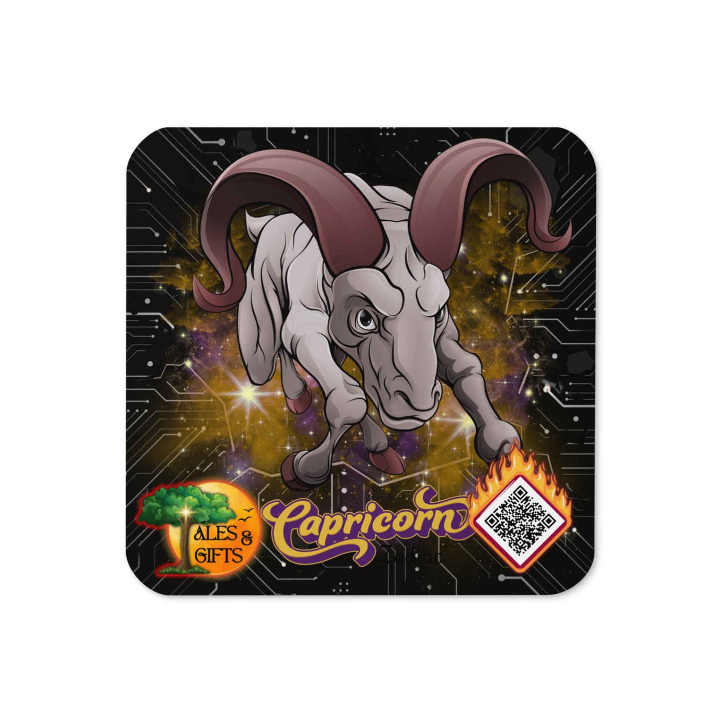 Capricorn Cork-back Coaster (4 pieces)