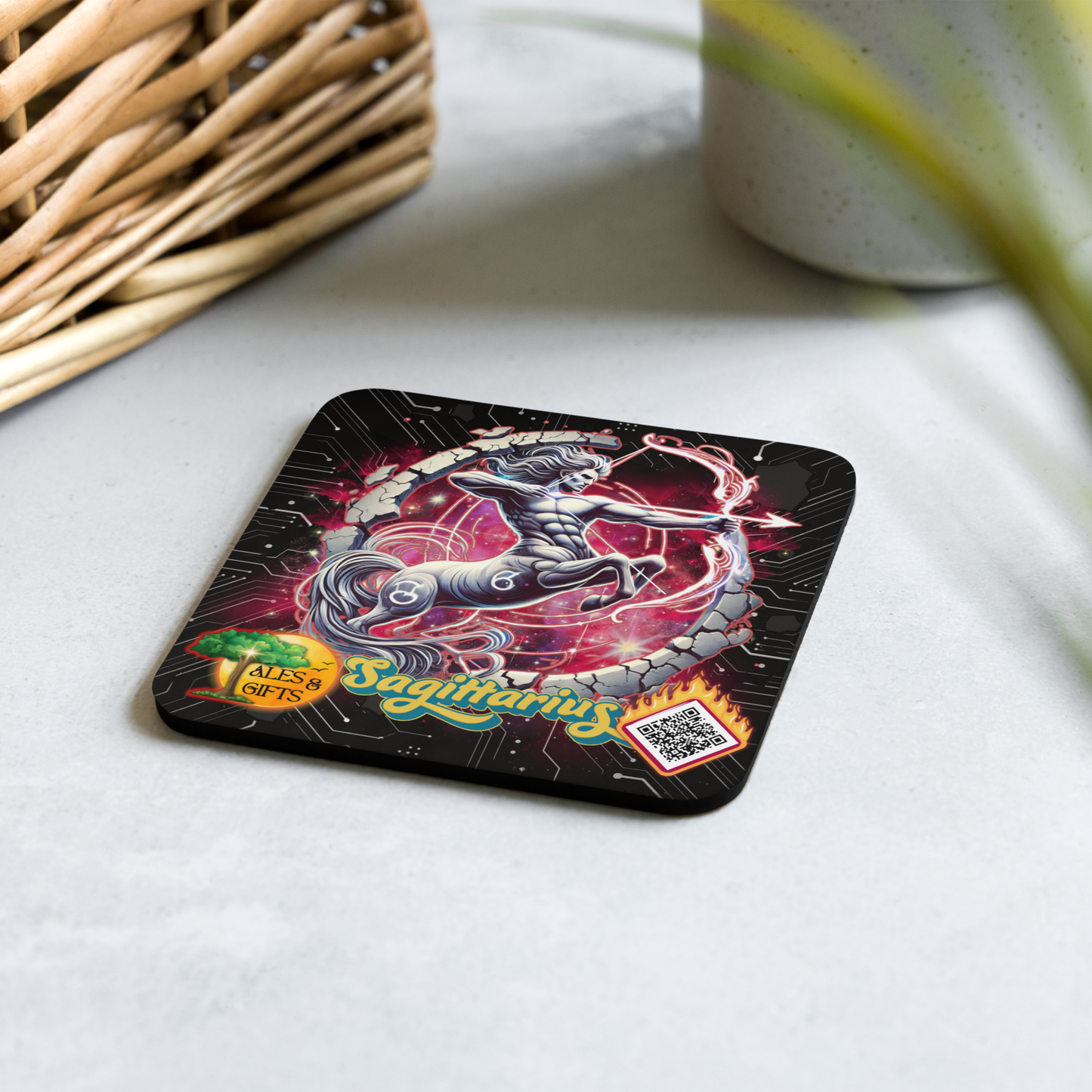 Sagittarius Cork-back Coaster (4 pieces)