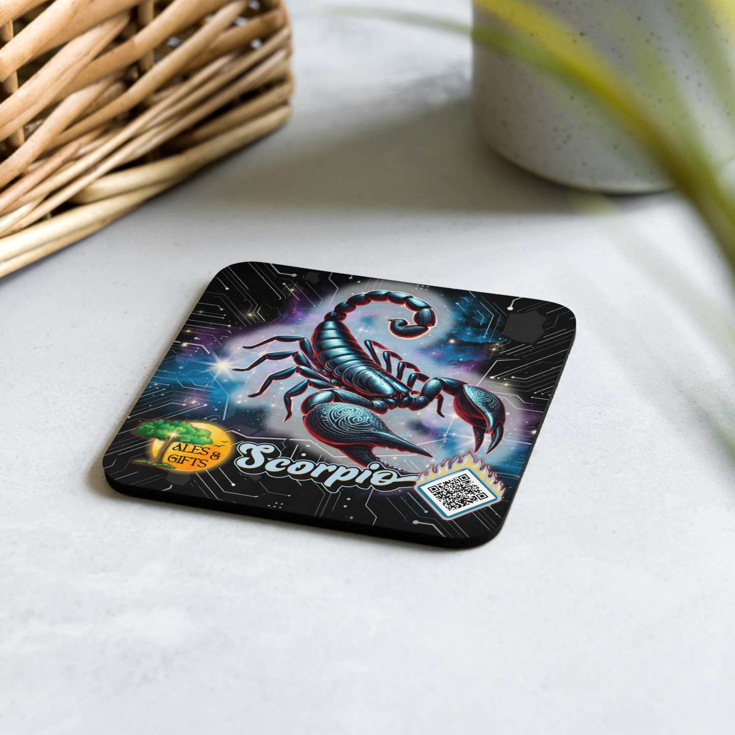 Scorpio Cork-back Coaster (4 pieces)