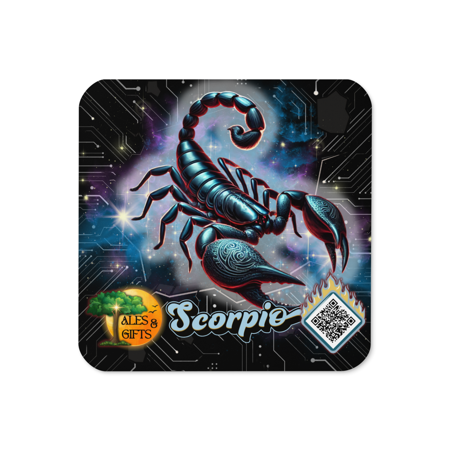 Scorpio Cork-back Coaster (4 pieces)