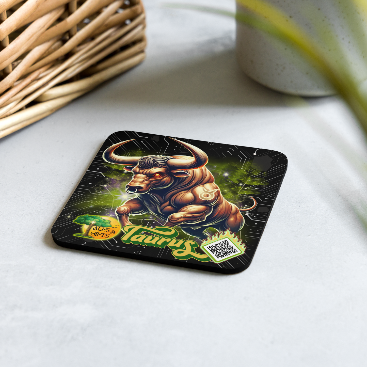 Taurus Cork-back Coaster (4 pieces)