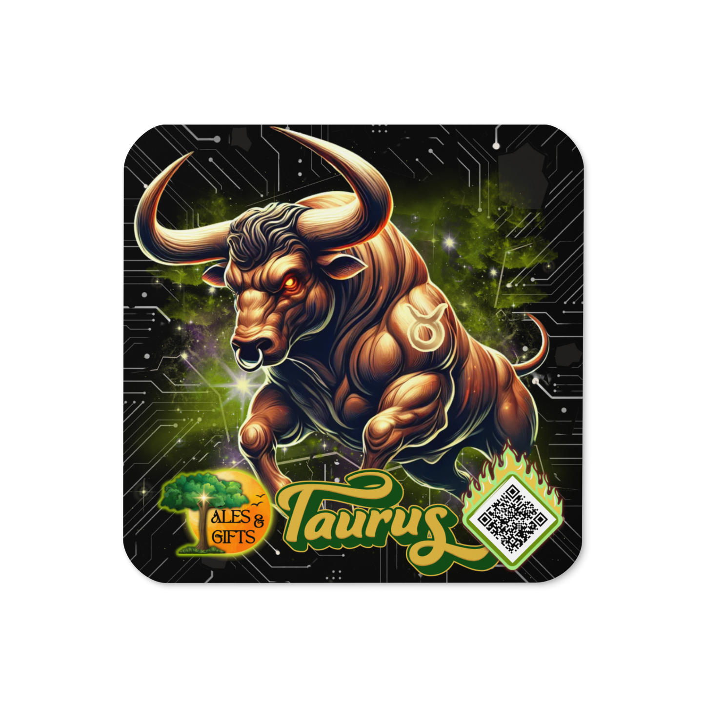Taurus Cork-back Coaster (4 pieces)