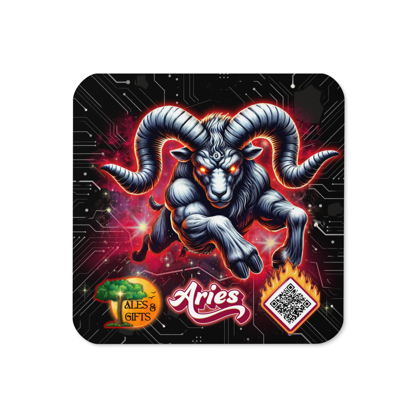 Aries Cork-back Coaster (4 pieces)